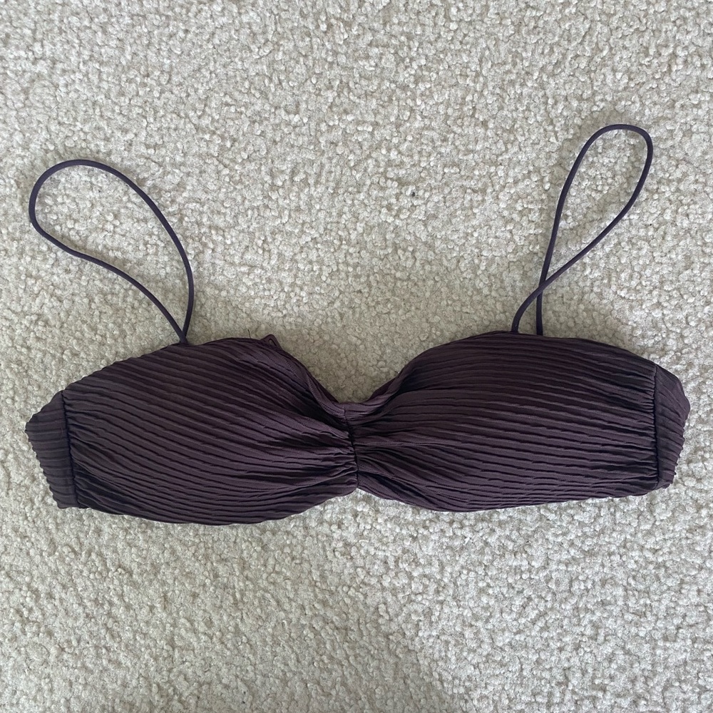 Zara brown bikini top medium